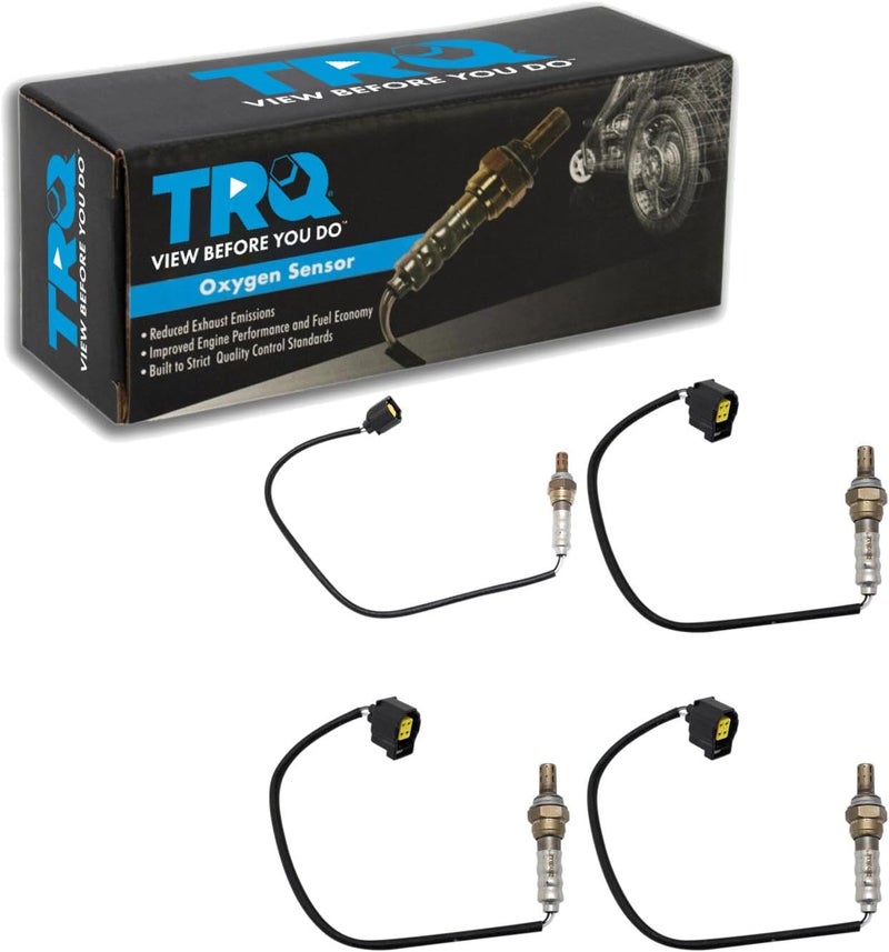 TRQ 4 Piece O2 Oxygen Sensor Compatible with 2014-16 Ram 1500, 2013 Ram 1500, 2012 Ram 1500, 2010 Chrysler 300, 2010 Dodge Charger, 2009 Chrysler 300, 2009 Dodge Charger - Image 1